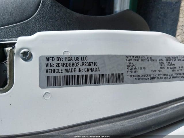 2020 DODGE GRAND CARAVAN SE PLUS 9
