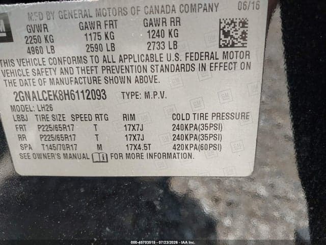 2017 CHEVROLET EQUINOX LT 9