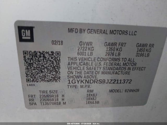 2018 CADILLAC XT5 LUXURY 9