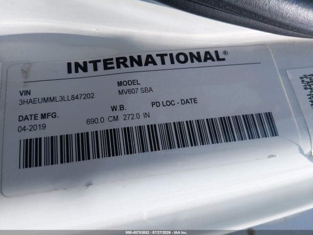 2020 INTERNATIONAL MV 9