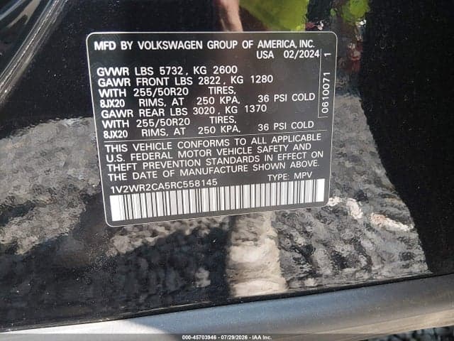 2024 VOLKSWAGEN ATLAS 2.0T SE W/TECHNOLOGY 9