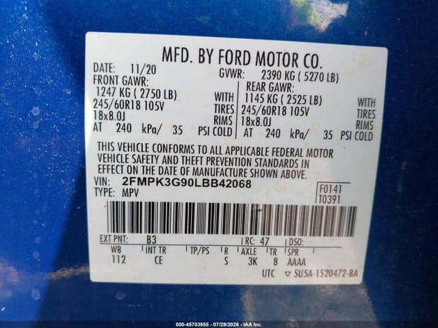 2020 FORD EDGE SE 9