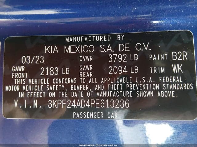 2023 KIA FORTE 9