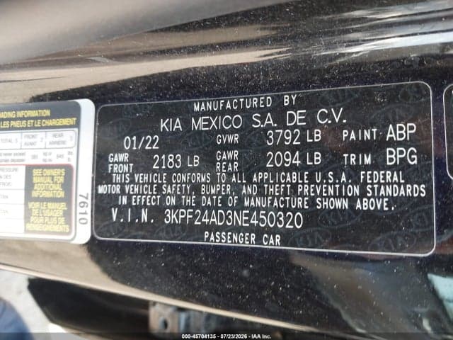2022 KIA FORTE LXS 9
