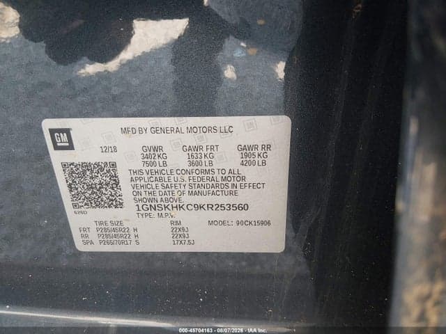2019 CHEVROLET SUBURBAN LT 9