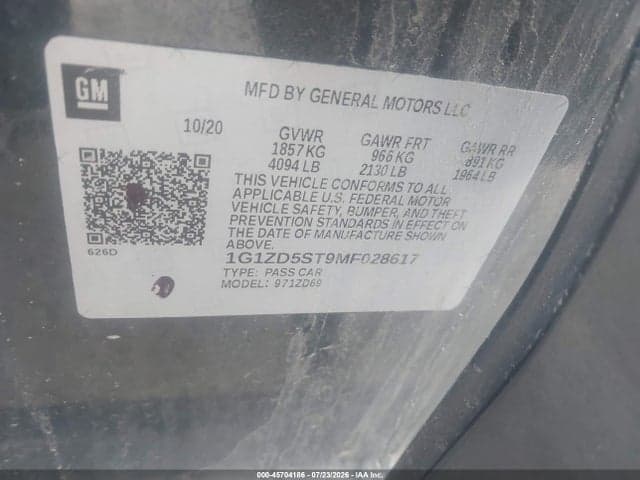 2021 CHEVROLET MALIBU FWD LT 9