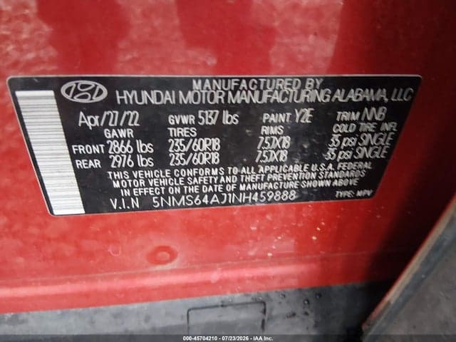 2022 HYUNDAI SANTA FE XRT 9