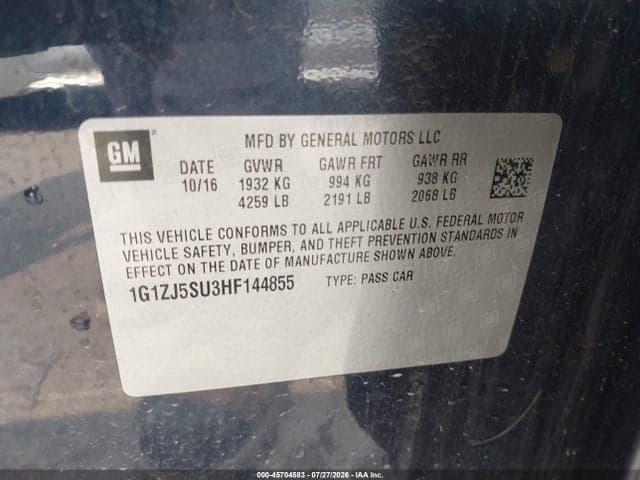 2017 CHEVROLET MALIBU HYBRID 9
