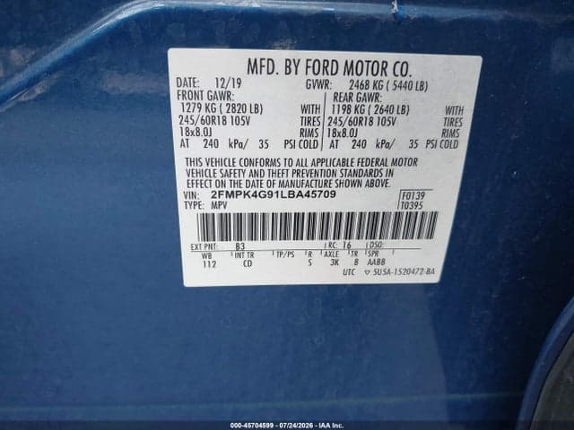 2020 FORD EDGE SE 9