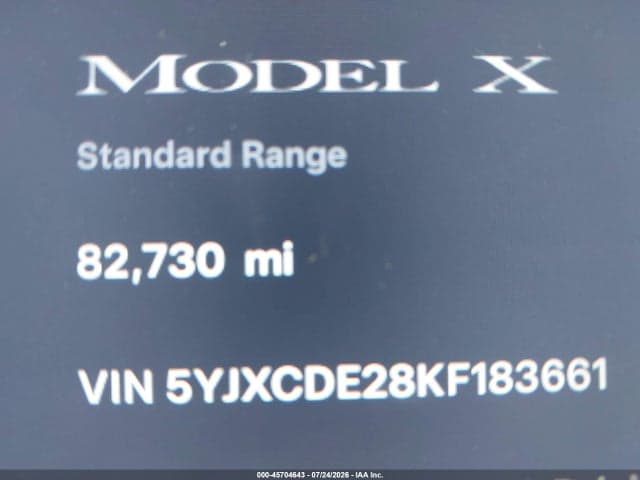 2019 TESLA MODEL X 100D/75D/LONG RANGE/STANDARD RANGE 7