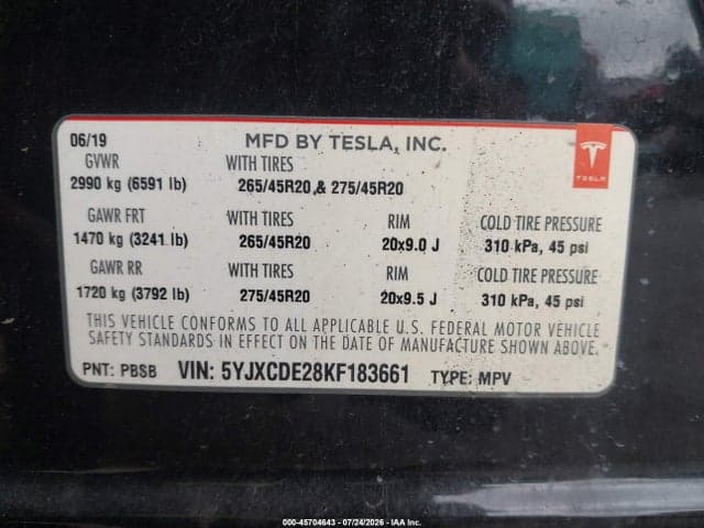2019 TESLA MODEL X 100D/75D/LONG RANGE/STANDARD RANGE 9