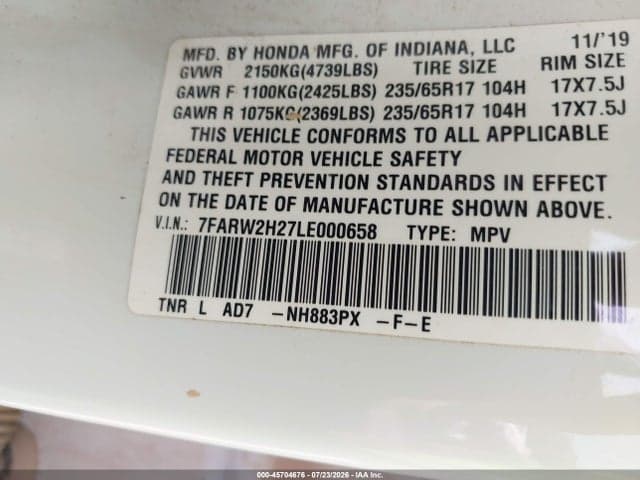 2020 HONDA CR-V AWD LX 9