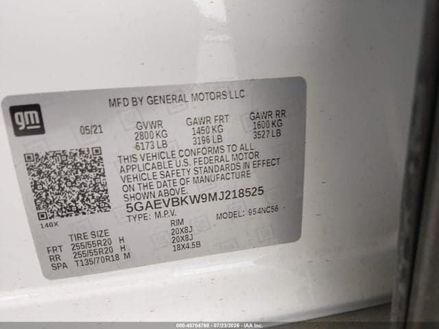 2021 BUICK ENCLAVE AWD PREMIUM 9