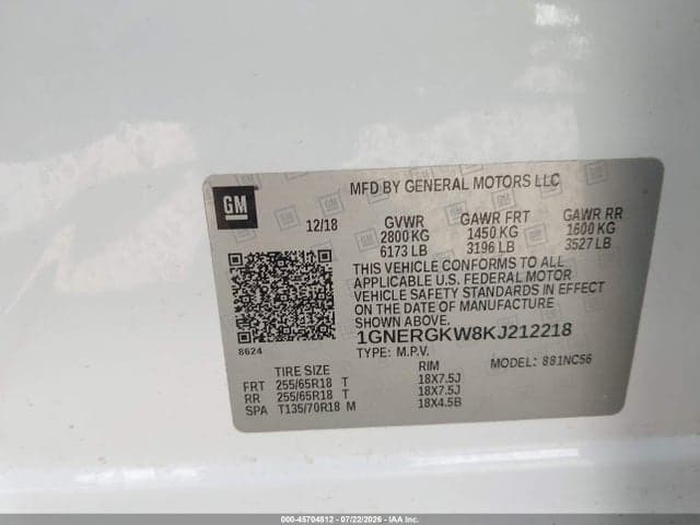 2019 CHEVROLET TRAVERSE 1LT 9