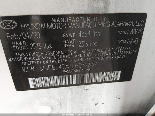 2020 HYUNDAI SONATA SEL 9