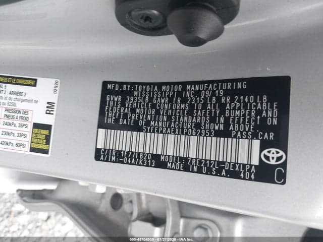2020 TOYOTA COROLLA LE 9