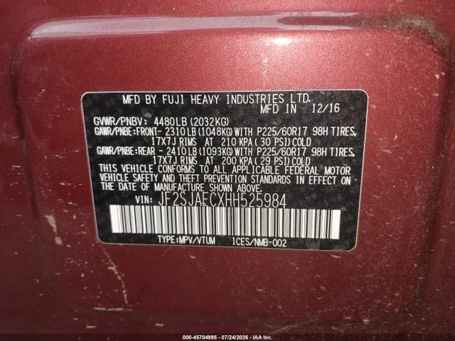 2017 SUBARU FORESTER 2.5I PREMIUM 9