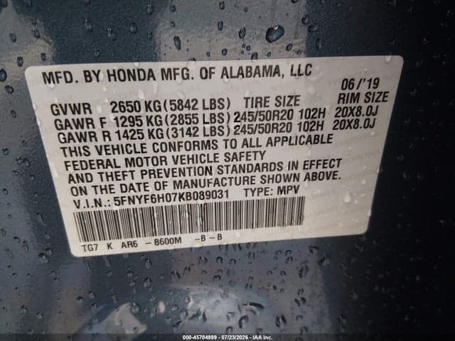 2019 HONDA PILOT ELITE 9