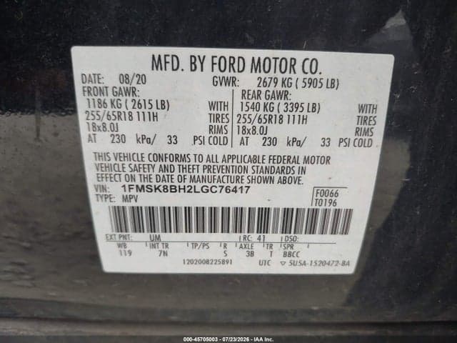 2020 FORD EXPLORER 9