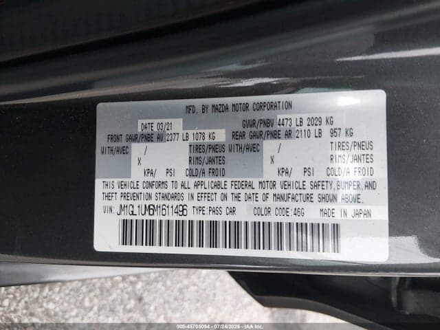 2021 MAZDA MAZDA6 SPORT 9