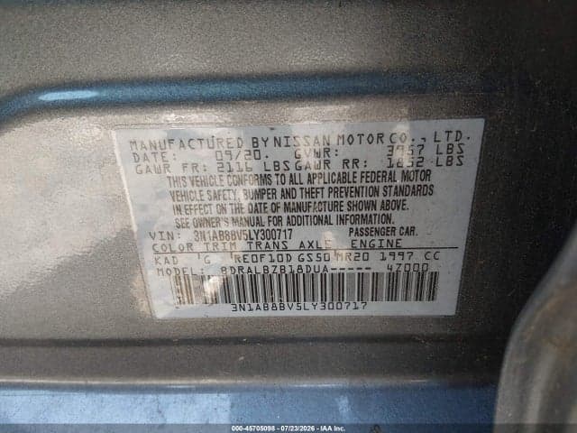 2020 NISSAN SENTRA S XTRONIC CVT 9