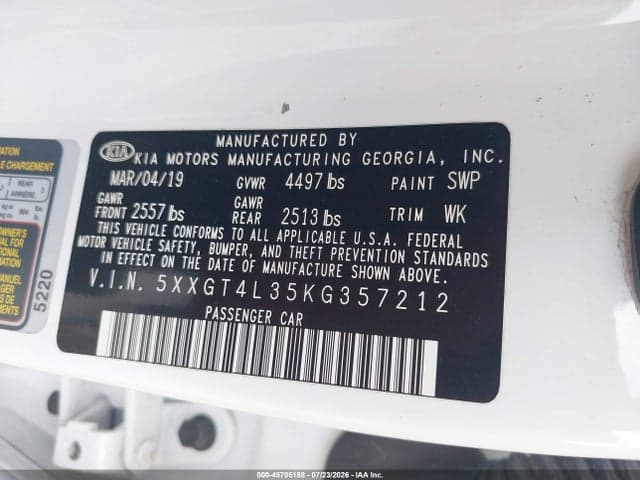 2019 KIA OPTIMA LX 9