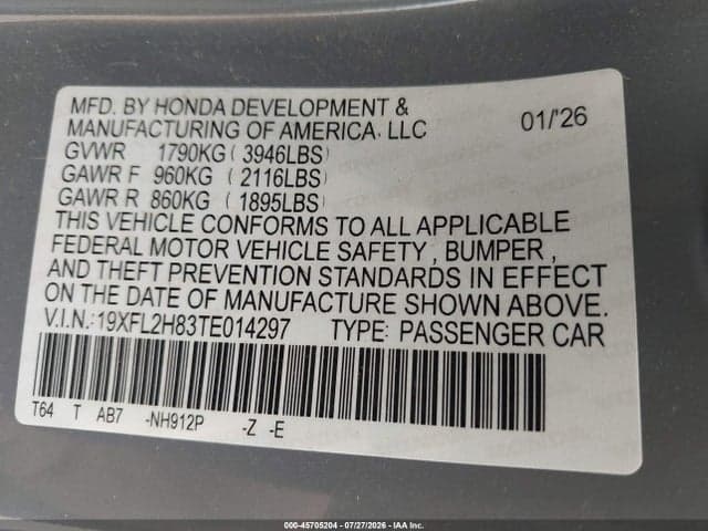 2026 HONDA CIVIC SPORT 9