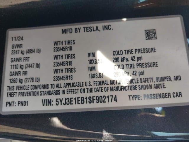 2025 TESLA MODEL 3 LONG RANGE ALL-WHEEL DRIVE 9