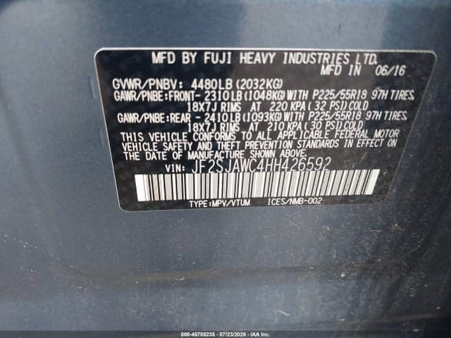 2017 SUBARU FORESTER 2.5I TOURING 9