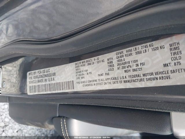 2022 JEEP GRAND CHEROKEE LIMITED 4X2 9