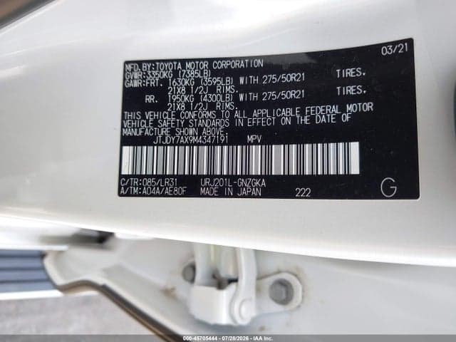 2021 LEXUS LX 570 THREE-ROW 9