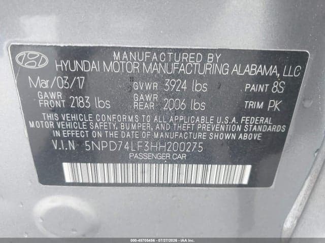 2017 HYUNDAI ELANTRA SE 9