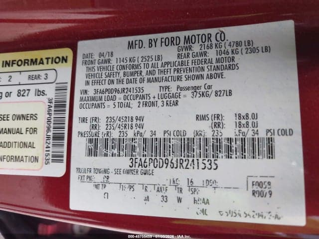 2018 FORD FUSION TITANIUM 9