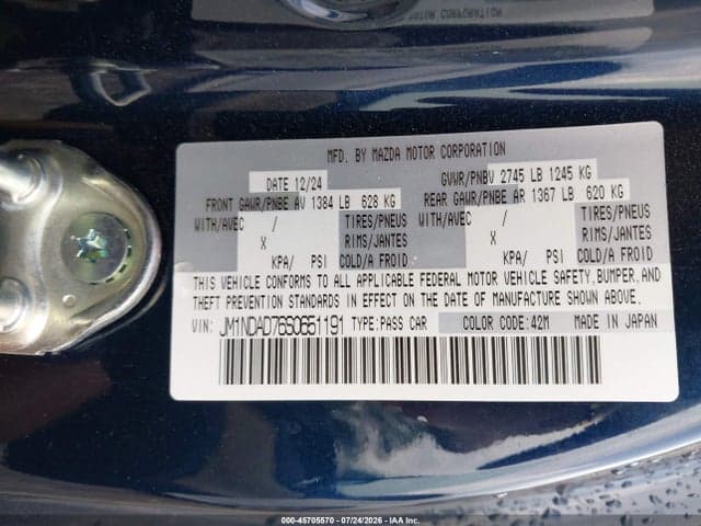 2025 MAZDA MX-5 MIATA GRAND TOURING 9