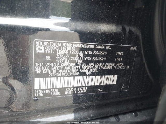 2025 TOYOTA RAV4 LE 9