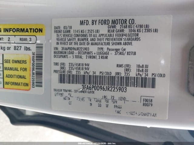2018 FORD FUSION TITANIUM 9