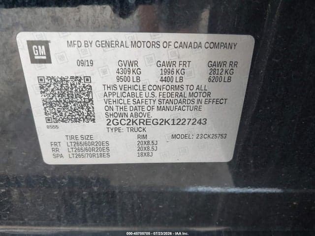 2019 CHEVROLET SILVERADO 2500HD WT 9