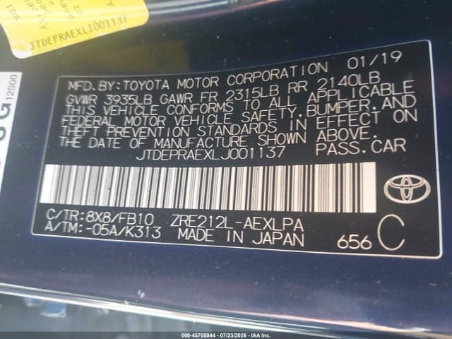 2020 TOYOTA COROLLA LE 9