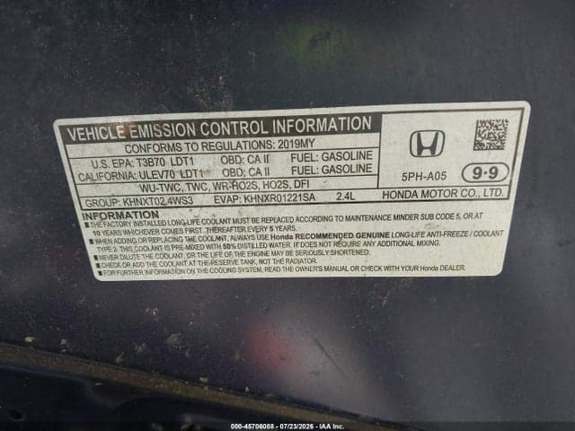 2019 HONDA CR-V LX 9