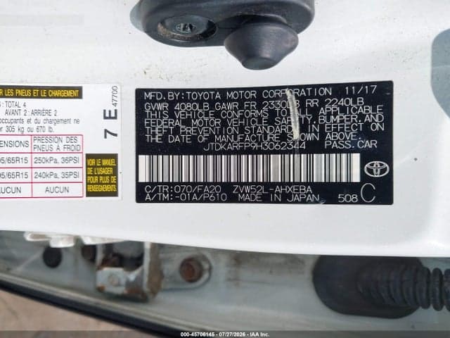 2017 TOYOTA PRIUS PRIME PLUS 9