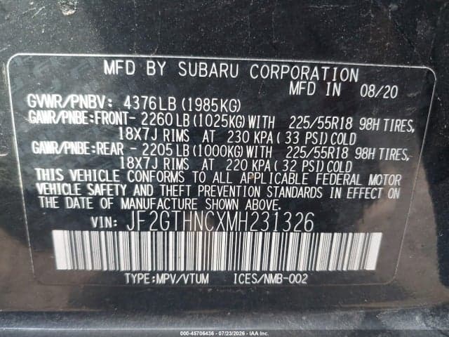2021 SUBARU CROSSTREK LIMITED 9