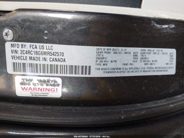 2021 CHRYSLER PACIFICA TOURING L 9