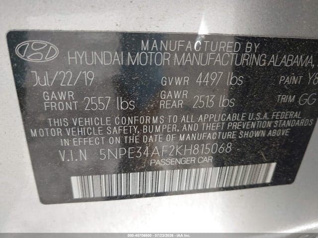 2019 HYUNDAI SONATA LIMITED 9