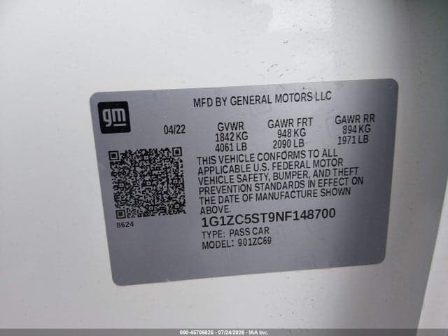2022 CHEVROLET MALIBU FWD LT 9