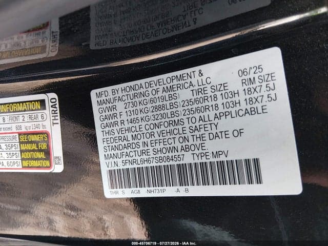 2025 HONDA ODYSSEY EX-L 9