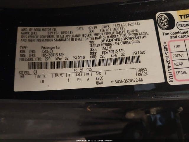 2019 FORD FIESTA SE 9