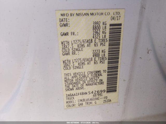 2017 NISSAN TITAN XD PRO-4X GAS 9