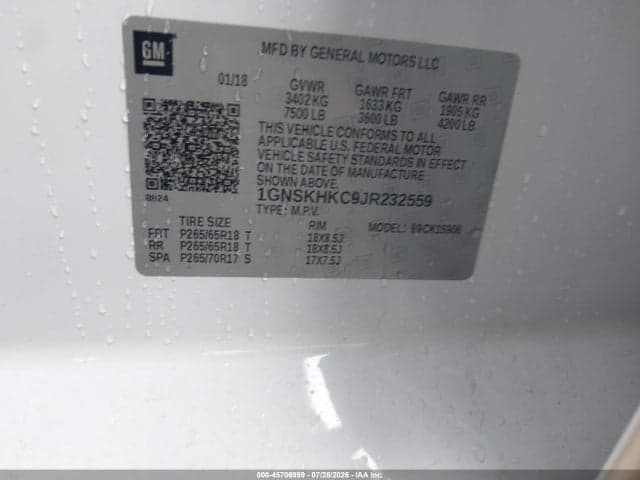 2018 CHEVROLET SUBURBAN LT 9