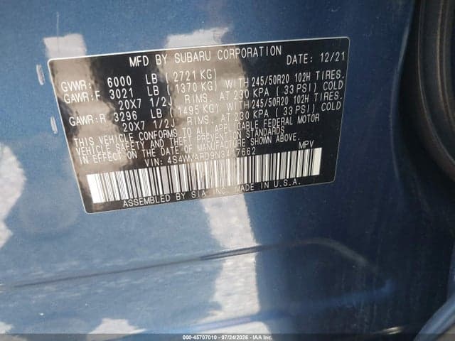 2022 SUBARU ASCENT TOURING 9