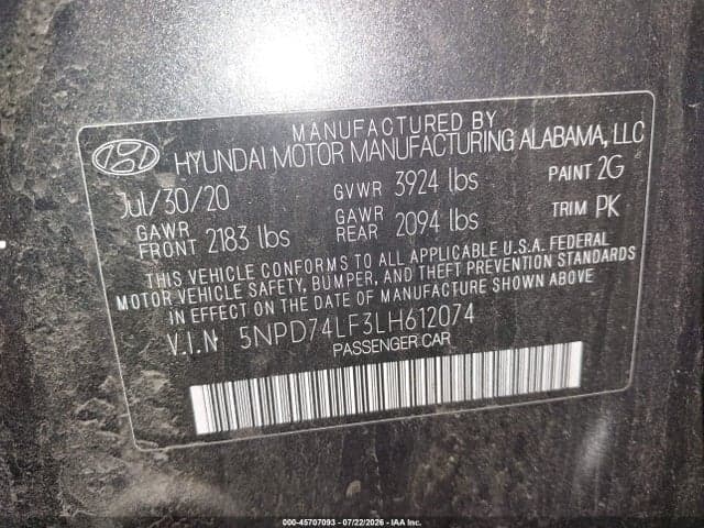 2020 HYUNDAI ELANTRA SE 9